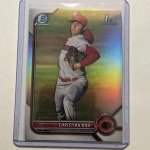 2022 Bowman Chrome Prospects CHRISTIAN ROA Refractor #BCP-130 134/499 1st Bowman - Picture 1 of 3
