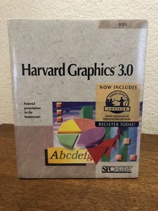Vintage Dos Computer Harvard Graphics 3.0 Brand New Sealed - Picture 1 of 12