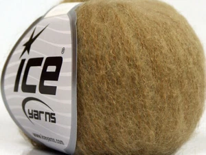 6-Skein Lot SuperKid Mohair Yarn superfine merino wool 6x25g/235m Camel Brown - Picture 1 of 4