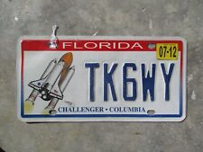 Florida 2012 Challenger - Columbia license plate #    TK6WY