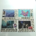 Dumbo Aristocats Lady And Tramp 4 Cards Disney 100 Carnival Postcard Stamp Vary