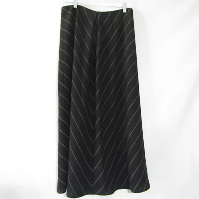 Юбка Worthington размер 12 черная золотая полоса длинная макси трапециевидная нарядная деловая - Изображение 1 из 4