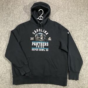 Carolina Panthers Sweatshirt Mens XL Black Pullover Hoodie NFL Football Nike