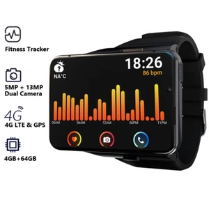 4G Smart Watch Men Bluetooth Android Phone Watch Camera WIFI Video Call 4GB+64GB - Picture 1 of 12
