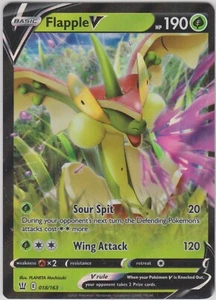 Pokemon TCG SS Battle Styles 018/163 Flapple V Holographic Rare Card - Picture 1 of 1