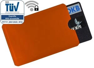 RFID Schutzhülle Orange Soft EC Kartenhülle Kredit Anti Skimming NFC Blocker - Bild 1 von 3
