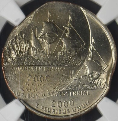 2000 Virginia State Quarter Quadruple Struck NGC Mint Error MS64 ✪COINGIANTS✪ - Image 1 of 4