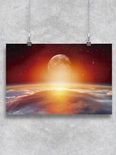 Planet Earth With A Full Moon Poster -Image by Shutterstock