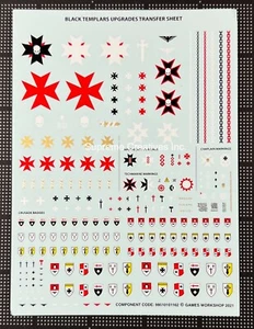 CALCOMANÍA HOJA DE TRANSFERENCIA TEMPLARES NEGROS ACTUALIZACIONES NUEVA WARHAMMER 40K MARINA ESPACIAL - Imagen 1 de 1