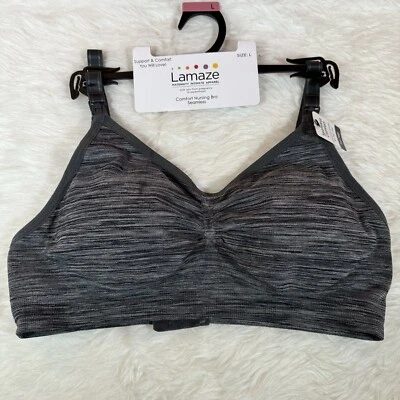 NUEVO Sujetador Lamaze Maternity Para Mujer Sin Costuras Comodidad y Lactancia Gris Talla Grande Foto 1 de 4