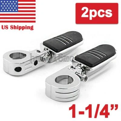 Pinzas de pie de carretera reposapiés abrazaderas de motor de 1 1/4" para Harley Davidson Street Glide Foto 1 de 4