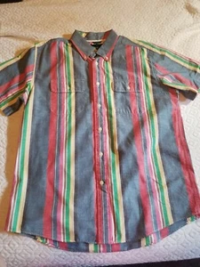 Vintage 90s Men’s Tommy Hilfiger Ultimate Color Block Button Up Shirt L - Picture 1 of 6