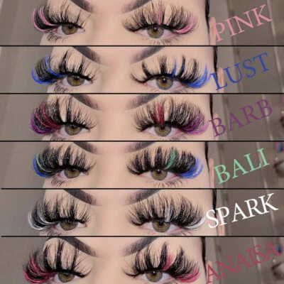 Cross Fluffy False Mink Eyelashes Curl Colorful Makeup√ Fake Eyelashes 3D Lo ↔ - Image 1 of 4