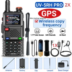BAOFENG 5RH GPS 10W WALKIE TALKIES MULTI BAND RECHARGEABLE TWO WAY RADIOS+T2 KIT - Bild 1 von 15