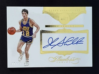 2015-16 Panini Flawless John Stockton #SS-JST Super Signatures Auto Jazz /25 - Image 1 of 2