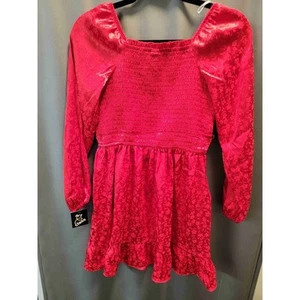 Art Class Red Floral Pattern Elastic Waist Dress Size XL b55 - Picture 1 of 4