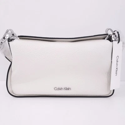 Calvin Klein Fay Demi Shoulder Cherub White Handbag Magnetic Top Closure Purse - Image 1 of 4