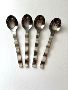 4 Teaspoons ROLLERCOASTER by Farberware Stainless Steel 18/8 Korea Square 6 1/2” - Picture 1 of 4