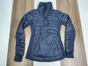 Lululemon donna 4 piumino blu per una corsa giacca puffer 1/4 zip piumino d'oca softshell - Foto 1 di 12