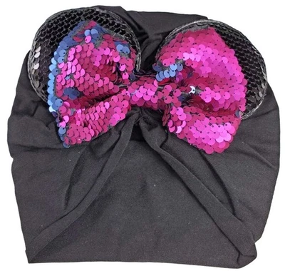 Minnie Mouse Ears Headband Hair Turban Sequins Ears Hair Bow Hair Accessories - Image 1 of 4