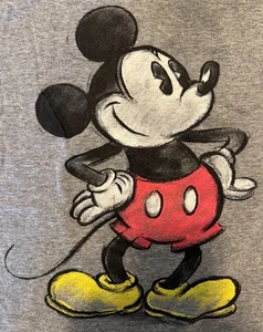 Disney Men's Full Mickey Mouse sketch Graphic T-Shirt Size XL Gray ss Large - Picture 1 of 3