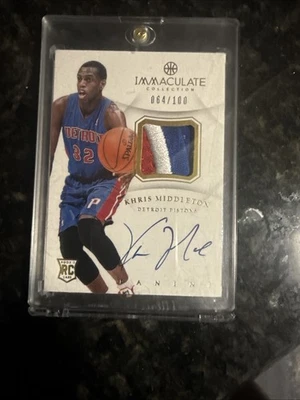 2012-13 Panini Immaculate - Autograph Patch Khris Middleton /100 (AU, MEM, RC) - Image 1 of 2
