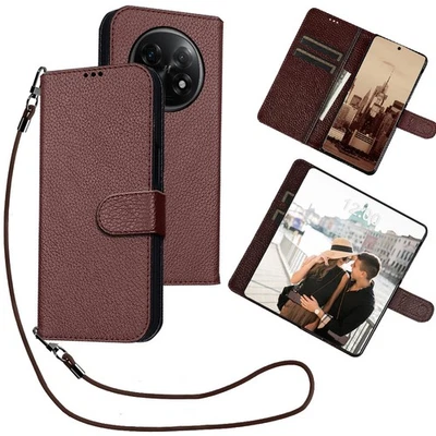 For OPPO Fold Magnetic Genuine Leather Crossbody Strap Wallet Case - Image 1 of 4