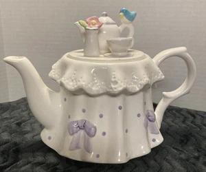 Vintage Teleflora Keramik Tee Party Teekanne Made In Philippines - Bild 1 von 10
