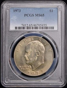 1973 $1 Ike Dollar - Type 1 Clad PCGS MS65 - Picture 1 of 2