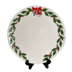 Molde vintage MCM Navidad Holanda 10” placa pintada a mano acebo y arco 1956 - Imagen 1 de 3