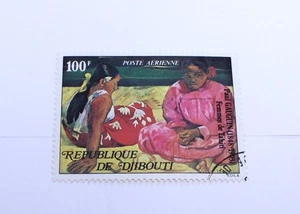 Dschibuti Kunst Gogen berühmtes Gemälde Tahiti Frauen 1984 Briefmarke - Bild 1 von 2