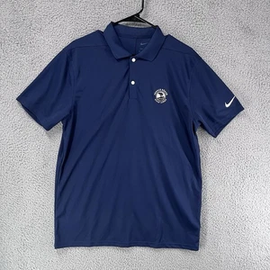 Pebble Beach Links Nike Dri Fit Blue Golf Polo Mens Size Medium Shirt 4H - Picture 1 of 7