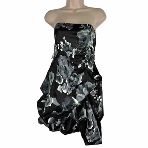Jodi Kristopher Dress Womens Size 7 Fit & Flare Mini Sleeveless Floral Satin - Picture 1 of 12