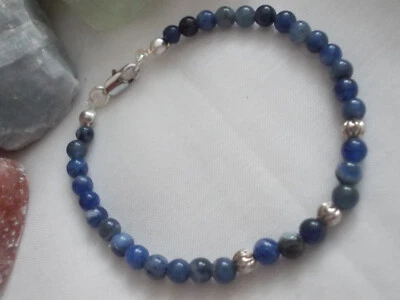 Sodalith-Armband, 4mm Kugeln, 19,5 cm - Bild 1 von 3