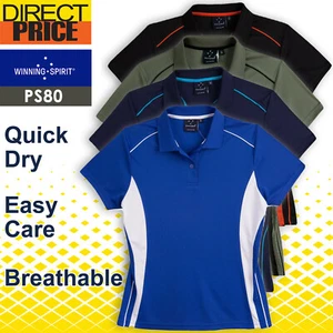 Pursuit Polo Shirts Ladies' Contrast Polyester Work Casual Sport Uniforms PS80 - Picture 1 of 28