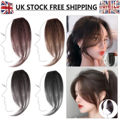 TZUTOGETHER Long Side Bangs Fringe Natural Hair Extension Hair Piece Clip In Extensions New