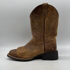 Cody James Mens Brown Leather Square Toe Pull On Western Boots Size 8 D
