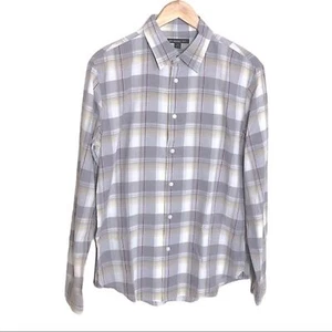 John Varvatos Mens Button Down Long Sleeve Plaid Shirt Size M 100% Cotton - Picture 1 of 10