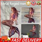 Metal Mermaid Sculpture Rustproof Rustic Fish Figurine Signs for Girls Bedroom