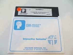 5.25" Floppy Disk EDU-WARE ALGEBRA 2 Applesoft 48K DOS 3.3 vintage computer disc - Afbeelding 1 van 4