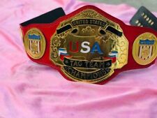 NWA USA Tag Team Wrestling Championship Title Belt adult size 2mm brass metal 