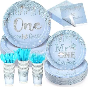 168-Piece Birthday Party Set – Serves 24 Guests, Disposable Plates, Cups & Cutle - Picture 1 of 2