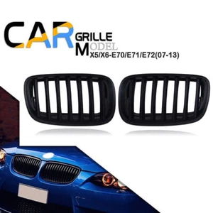 For BMW E70 X5 E71 X6 2007-2013 2012 Front Grille Kidney Cover Grill Matte Black - Imagen 1 de 8