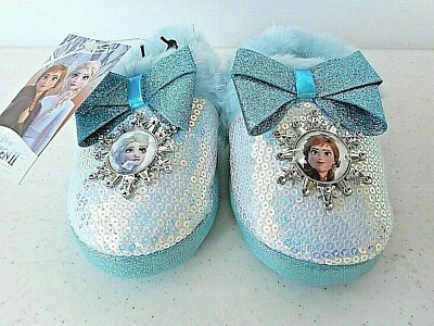 Disney Frozen 2 Anna Elsa Fuzzy Snowflake Slipper Toddler Girls Various Sizes - Image 1 of 4