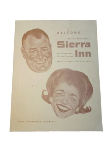 1950's Menu Sierra Inn Restaurant & Cocktail Lounge Fy Lauderdale Fl JRR18 - Picture 1 of 6