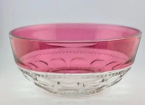 Vtg Indiana Glass Imperial Kings Crown Ruby Thumbprint Serving Bowl appx. 9 1/2" - Picture 1 of 4