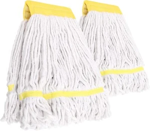 2 Pack Heavy Duty Mop Head,Commercial Wet String Refill,Yellow - Picture 1 of 8