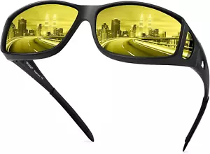 Gafas de conducción con visión nocturna que se ajustan sobre gafas para hombres - Picture 1 of 12