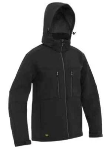 Bisley Mens FLX & MOVE™ Hooded S/Shell Jacket Black (BJ6570) X/Large *Clearance* - Picture 1 of 1