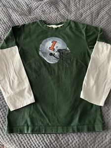 Boys Gymboree Football Long Sleeve Shirt Sz 12 Green - Picture 1 of 5